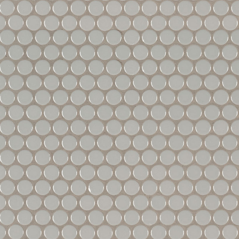 MSI Domino Gray Glossy Penny Round Mosaic Porcelain Tile