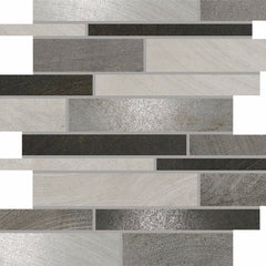 Daltile Ironcraft Mosaic Random Interlocking 12x12 Grey Black Blend