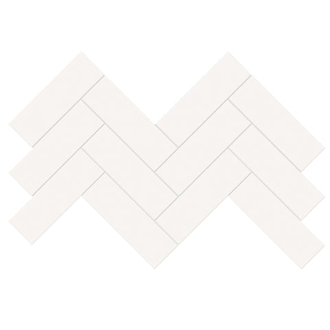 Tile Collection Soho 8x16 Herringbone Mosaic Tile Canvas White Glossy