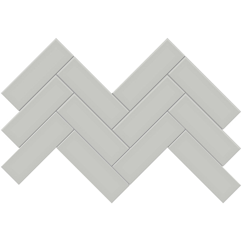 Tile Collection Soho 8x16 Herringbone Mosaic Tile Loft Grey