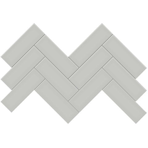 Tile Collection Soho 8x16 Herringbone Mosaic Tile Loft Grey
