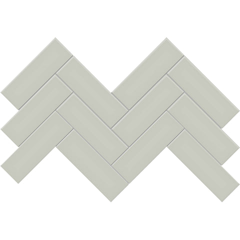Tile Collection Soho 8x16 Herringbone Mosaic Tile Soft Sage