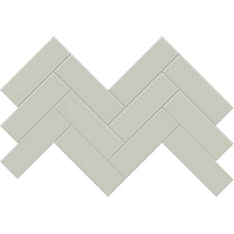 Tile Collection Soho 8x16 Herringbone Mosaic Tile Soft Sage Glossy