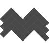 Virginia Tile Soho 8x16 Herringbone Mosaic Tile Retro Black Glossy