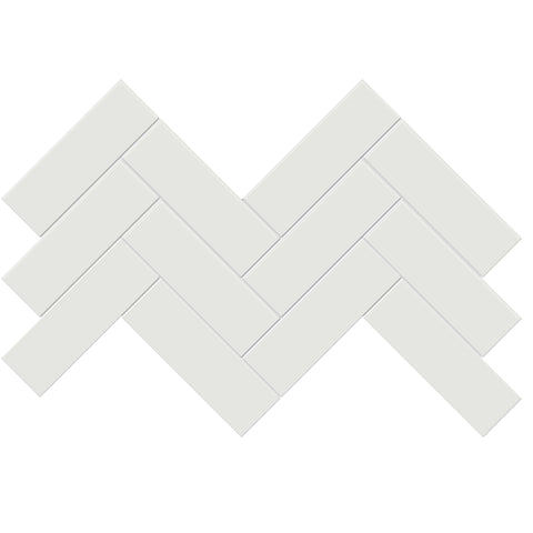 Tile Collection Soho 8x16 Herringbone Mosaic Tile Vintage Grey Glossy