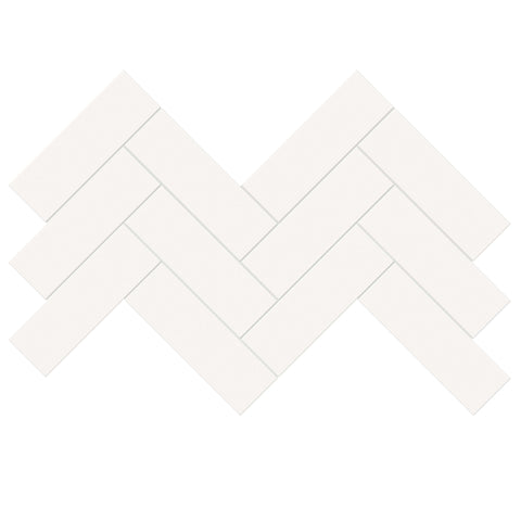 Tile Collection Soho 8x16 Herringbone Mosaic Tile Canvas White