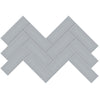 Tile Collection Soho 8x16 Herringbone Mosaic Tile Cloud Blue Glossy Swatch