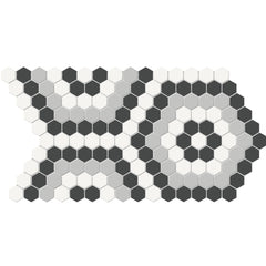 Tile Collection Soho 8x14 Hexagon Pattern Mosaic Tile Midnight Blend Swatch