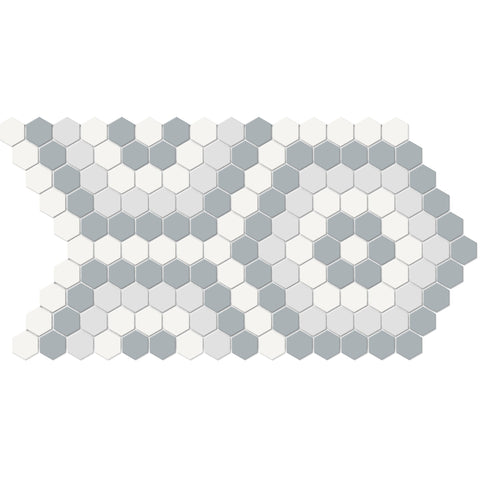 Tile Collection Soho 8x14 Hexagon Pattern Mosaic Tile Afternoon Blend Swatch