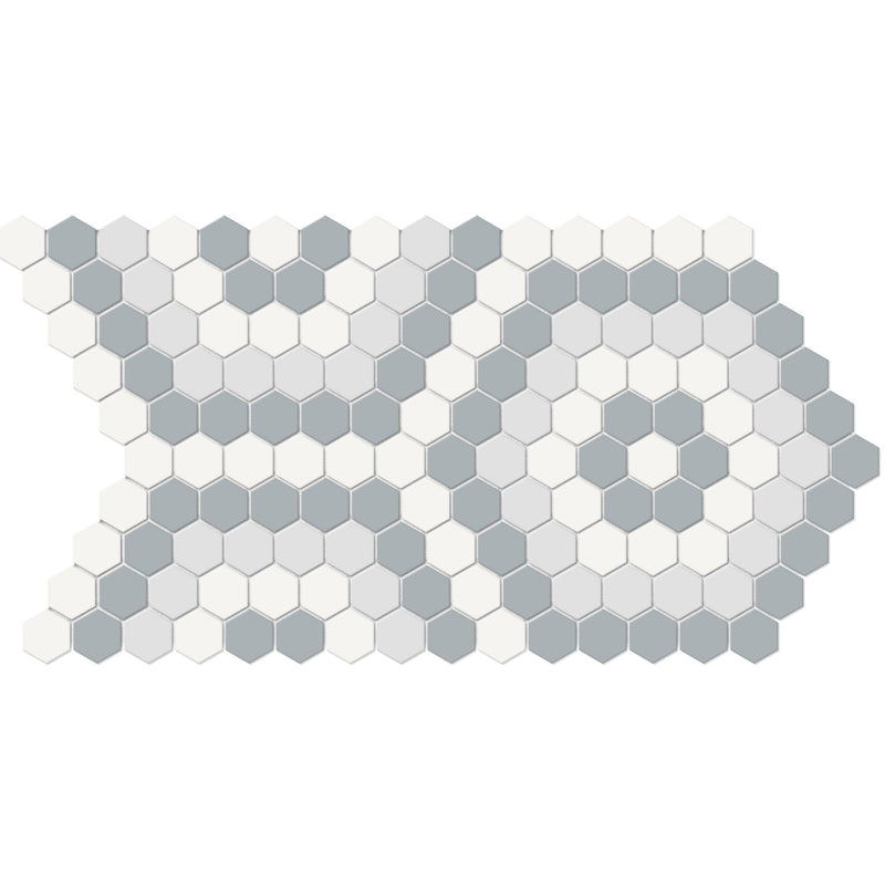 Tile Collection Soho 8x14 Hexagon Pattern Mosaic Tile Afternoon Blend