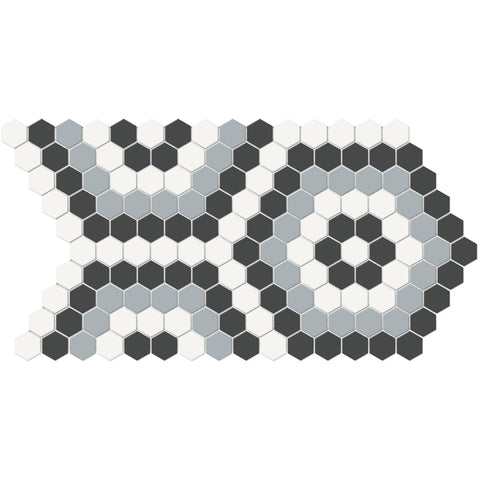 Tile Collection Soho 8x14 Hexagon Pattern Mosaic Tile Dawn Blend Swatch