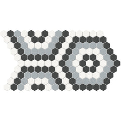 Tile Collection Soho 8x14 Hexagon Pattern Mosaic Tile Dawn Blend Swatch