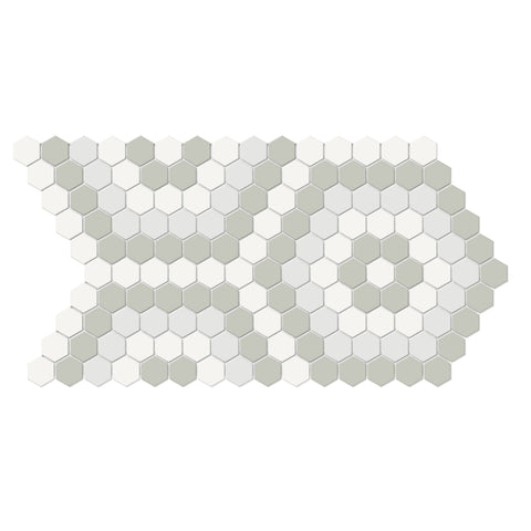 Tile Collection Soho 8x14 Hexagon Pattern Mosaic Tile Morning Blend Swatch
