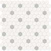 Tile Collection Soho 1" Hexagon Insert Mosaic Tile Loft Grey