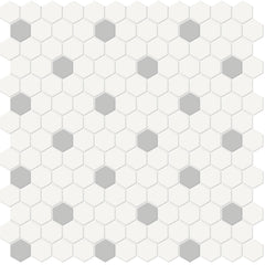 Tile Collection Soho 1" Hexagon Insert Mosaic Tile Loft Grey