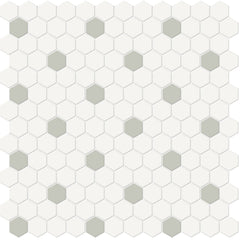 Tile Collection Soho 1" Hexagon Insert Mosaic Tile Soft Sage