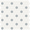 Virginia Tile Soho 1" Hexagon Insert Mosaic Tile Cloud Blue