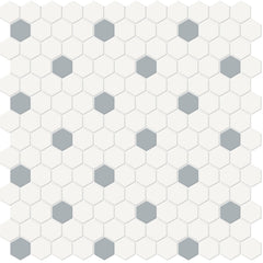 Tile Collection Soho 1" Hexagon Insert Mosaic Tile Cloud Blue