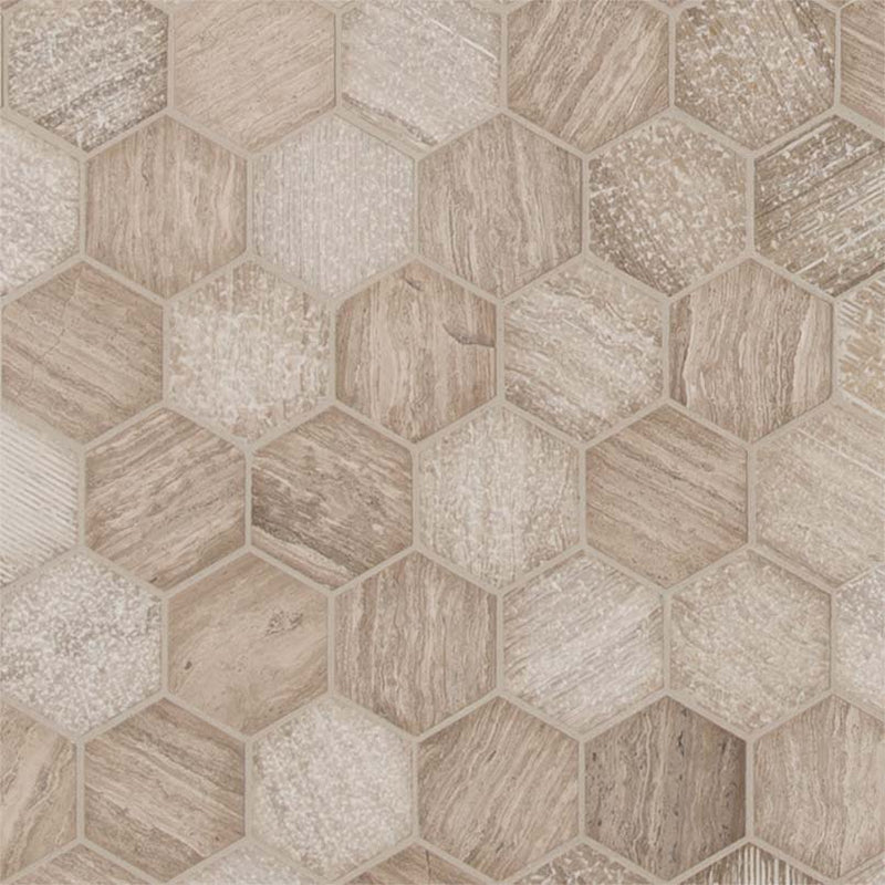 Marble Tile Collection White Oak Honey Comb 2