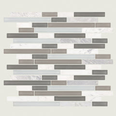 Shaw Tile Awesome Mix Iceland Random Linear Mosaic Wall Swatch