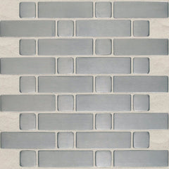 Daltile Metallica Mosaic Large Basketweave Stainless Steel
