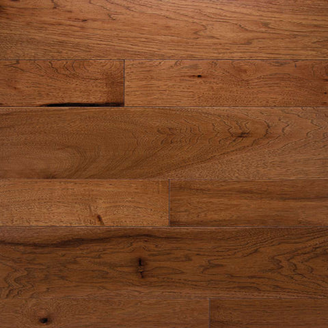 Somerset Character Plank Solid 3/4" Hickory Saddle 4" Low Gloss