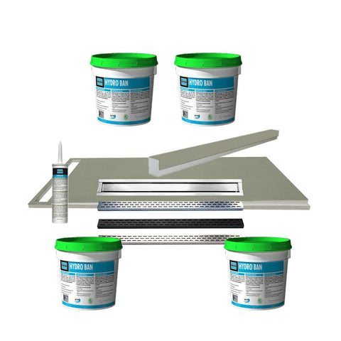 Laticrete Hydro Ban Linear Drain Shower Kit - 50" x 66" - FloorLife