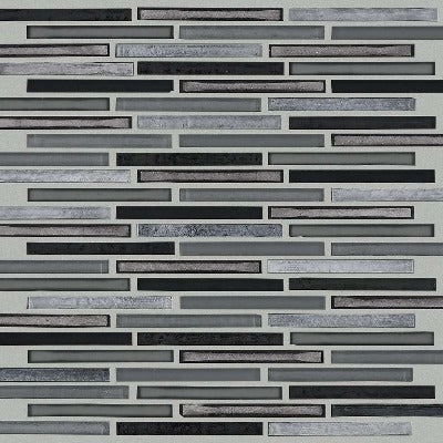 Shaw Tile Molten Linear Glass Obsidian Wall