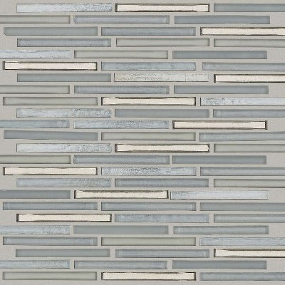 Shaw Tile Molten Linear Glass Pewter Wall