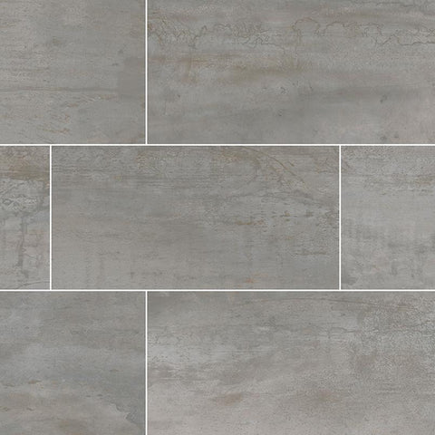 Oxide Magnetite Porcelain Tile Collection - 12x24" Swatch
