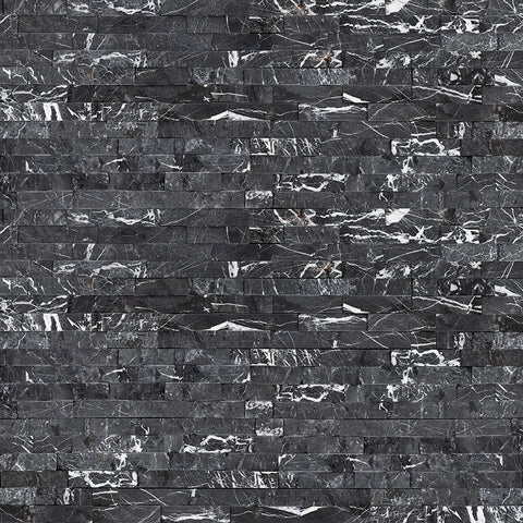 MSI Ledgestone Veneer - Marquina Nero Panel - Split Face Swatch