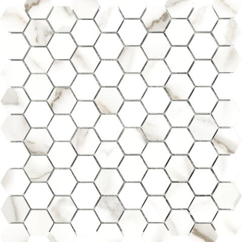Tile Collection Mayfair Mosaic Hexagon Tile Calacatta Oro