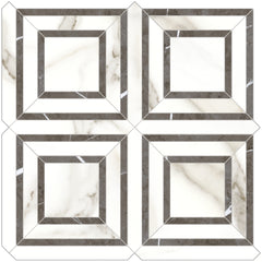 Tile Collection Mayfair Mosaic Piazza Polished Tile Calacatta Oro