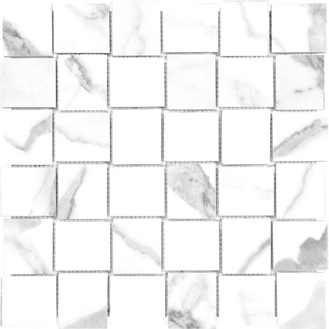 Tile Collection Mayfair Mosaic Basketweave 2x2 Tile Statuario Venato