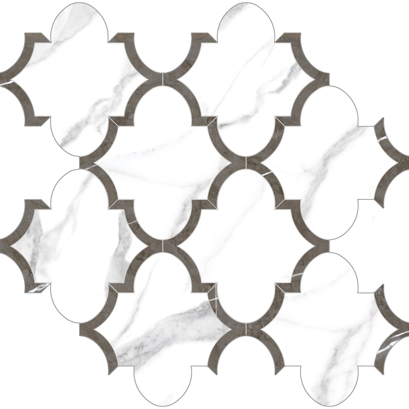 Tile Collection Mayfair Mosaic Arabesque Tile Statuario Venato