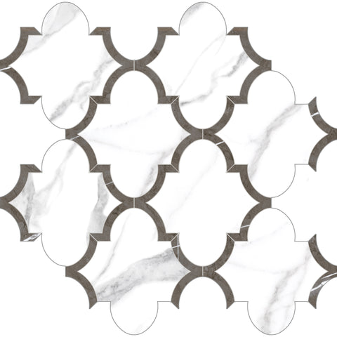 Tile Collection Mayfair Mosaic Arabesque Tile Statuario Venato