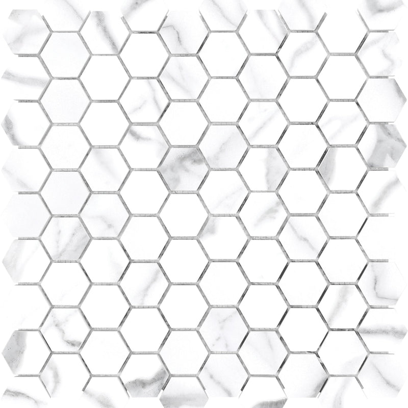 Tile Collection Mayfair Mosaic Hexagon Tile Statuario Venato