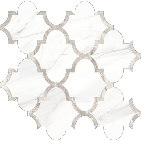 Tile Collection Mayfair Mosaic Arabesque Tile Volakas Grigio