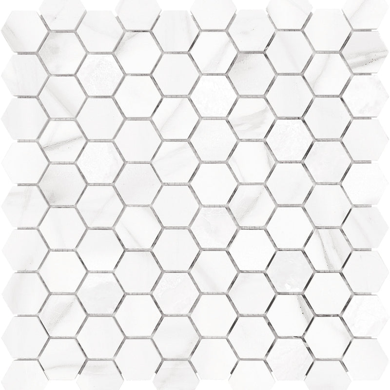 Tile Collection Mayfair Mosaic Hexagon Tile Volakas Grigio