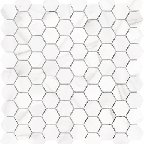 Tile Collection Mayfair Mosaic Hexagon Tile Volakas Grigio
