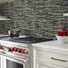 Shaw Tile Awesome Mix Smoky Mica Random Linear Mosaic Wall Room Scene