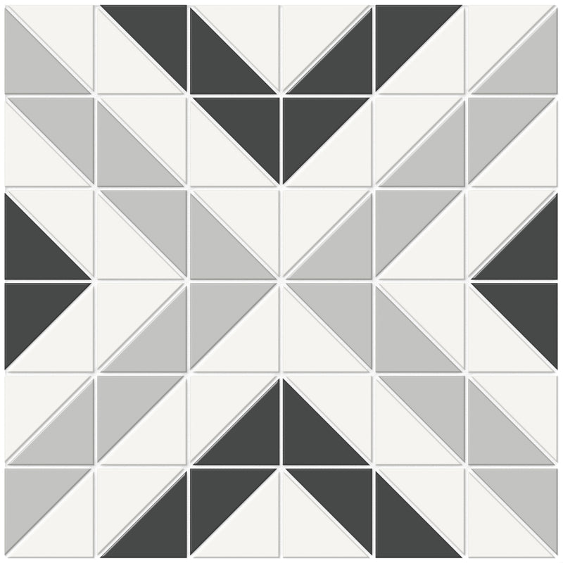 Tile Collection Soho 10x10 Cubic Pattern Mosaic Tile Midnight Blend