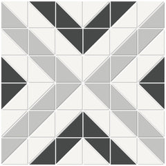 Tile Collection Soho 10x10 Cubic Pattern Mosaic Tile Midnight Blend Swatch