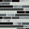 Shaw Tile Awesome Mix Midnight Random Linear Mosaic Wall