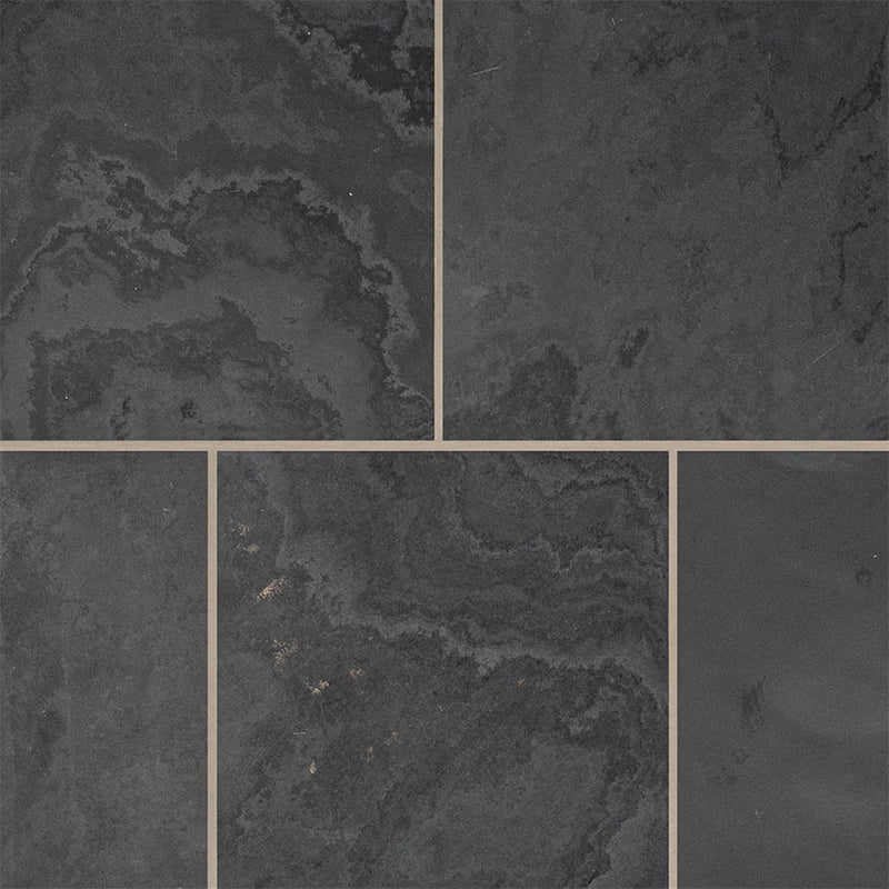 Slate Tile Collection Montauk Black 12