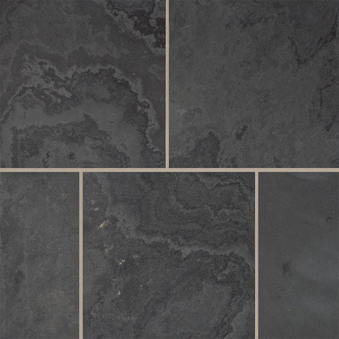 Slate Tile Collection Montauk Black 12"x12" Honed Swatch