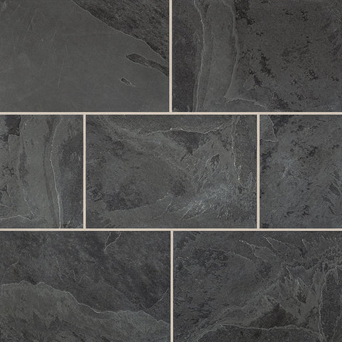 Slate Tile Collection Montauk Black 16"x24" Swatch