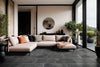 Slate Tile Collection Montauk Black 16"x16" - Honed Room Scene