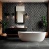 Slate Tile Collection Montauk Blue 6"x24" Room Scene