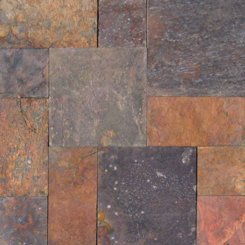 Slate Tile Collection Multi Classic Ashler Pattern